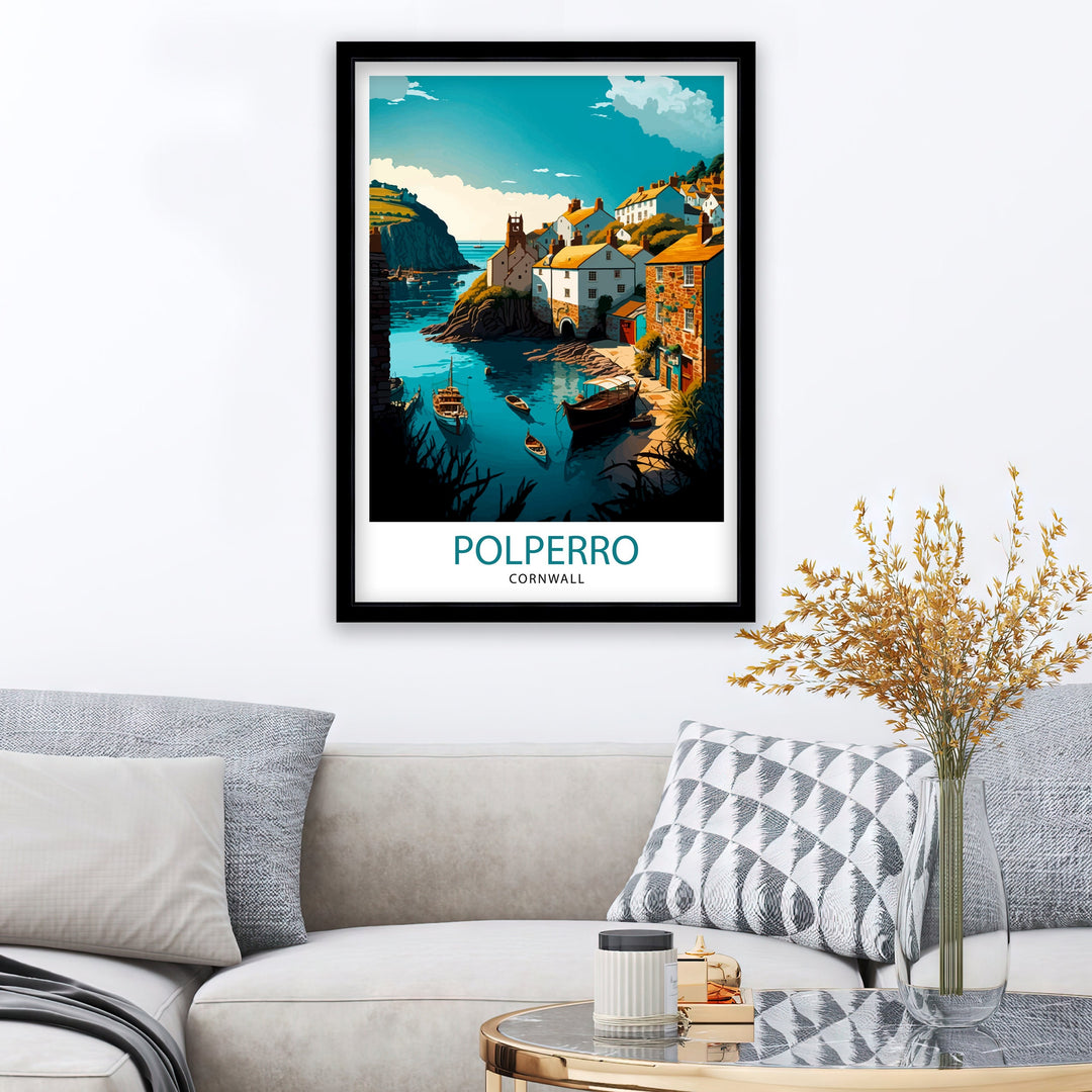 Polperro Cornwall Travel Poster Cornwall