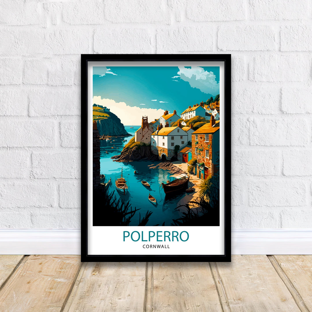 Polperro Cornwall Travel Poster Cornwall