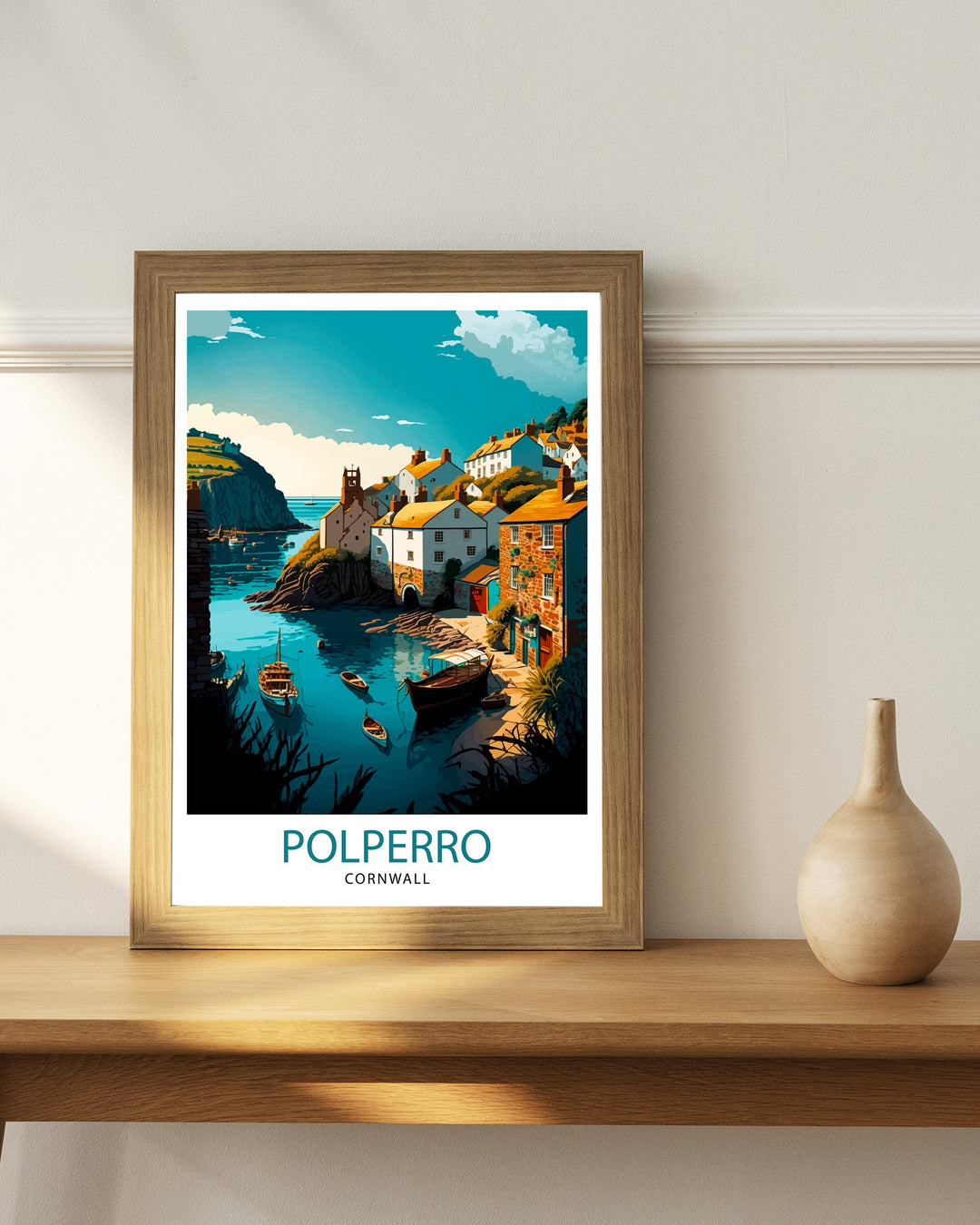 Polperro Cornwall Travel Poster Cornwall