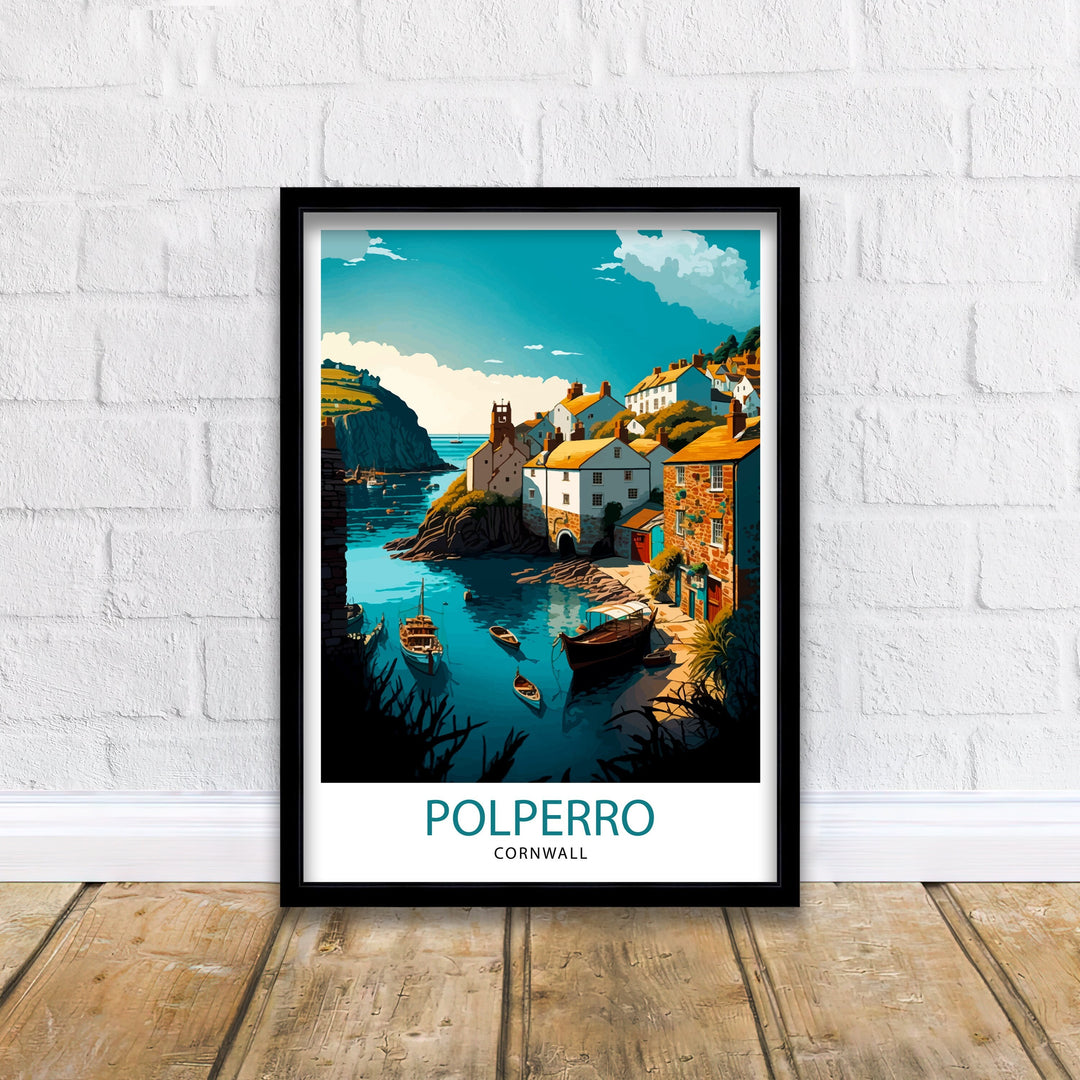 Polperro Cornwall Travel Poster Cornwall