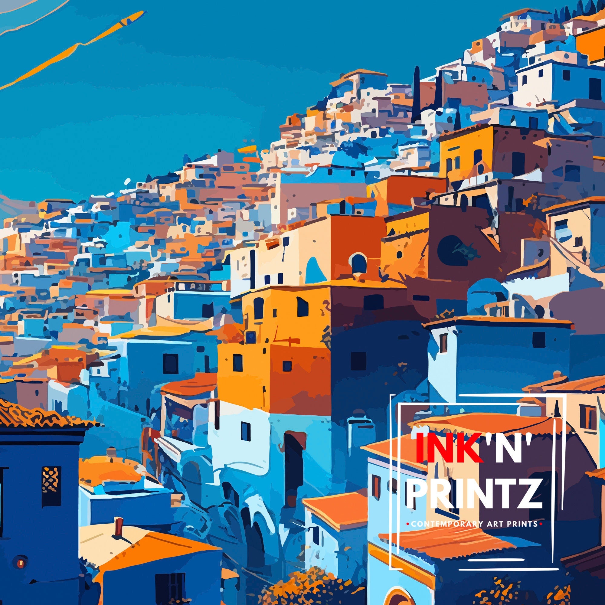 Chefchaouen Morocco Travel Print, Blue City Wall Art