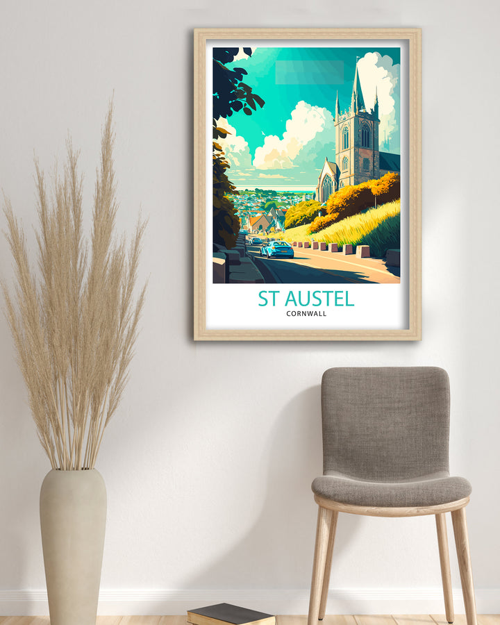 St Austell Cornwall Travel Poster