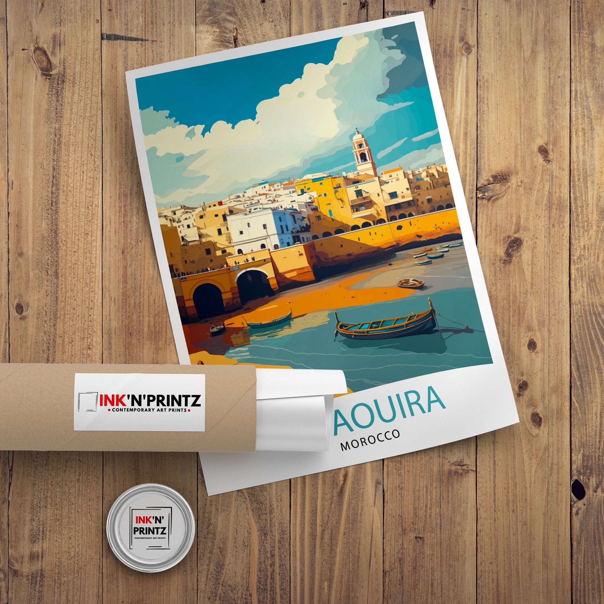 Essaouira Morocco Travel Illustration, Coastal Town Art Print