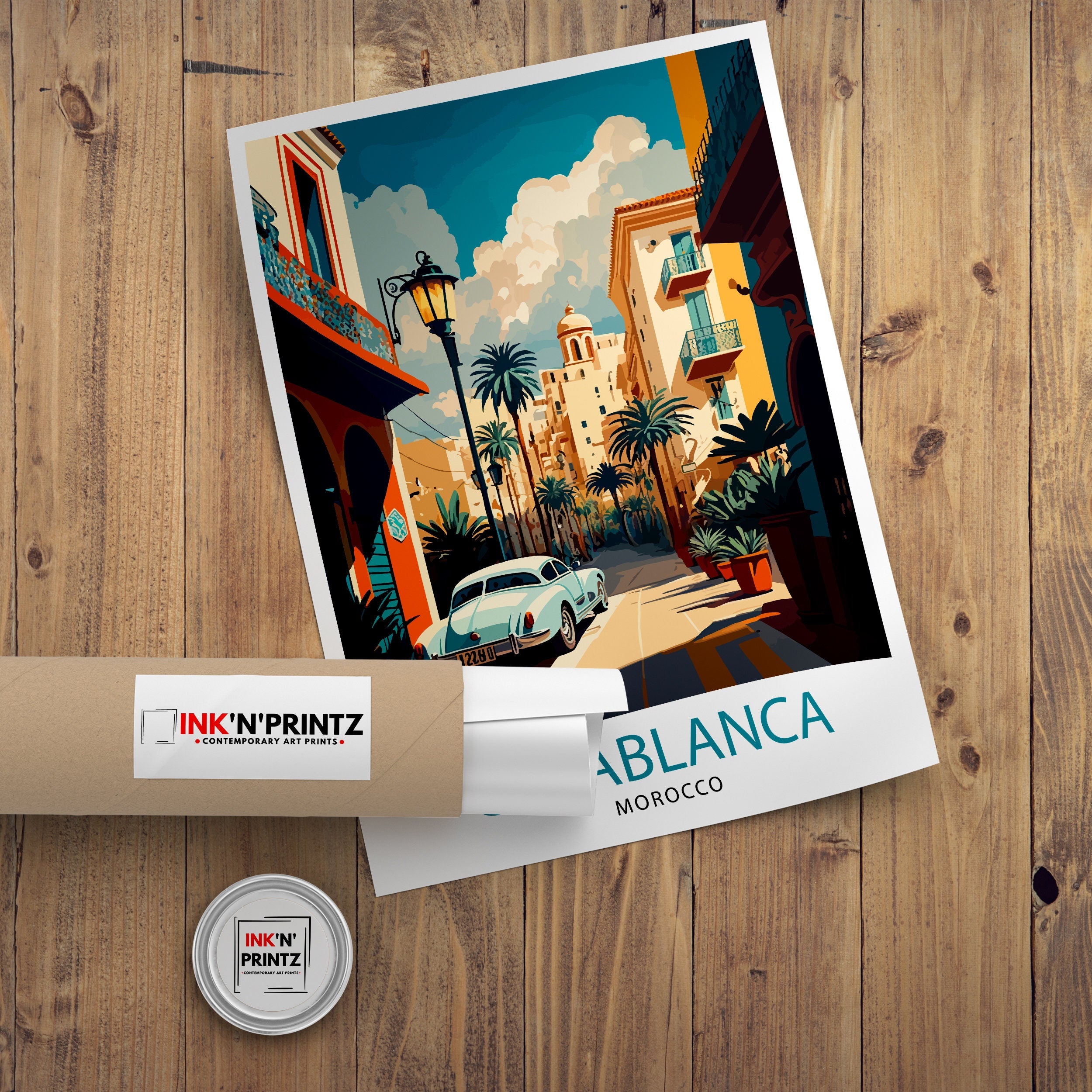 Casablanca Morocco Travel Poster Art Print