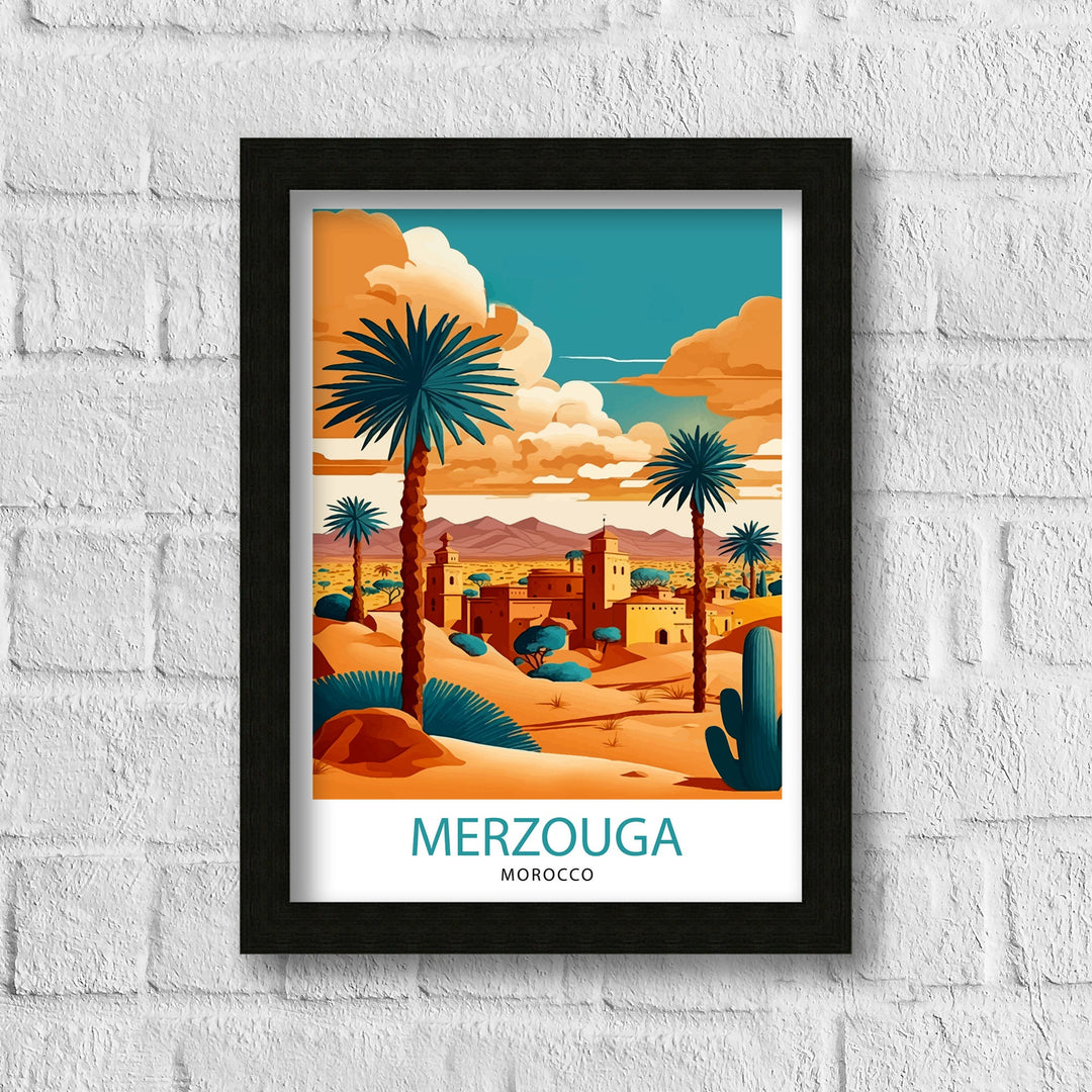 Merzouga Morocco Travel Poster Merzouga