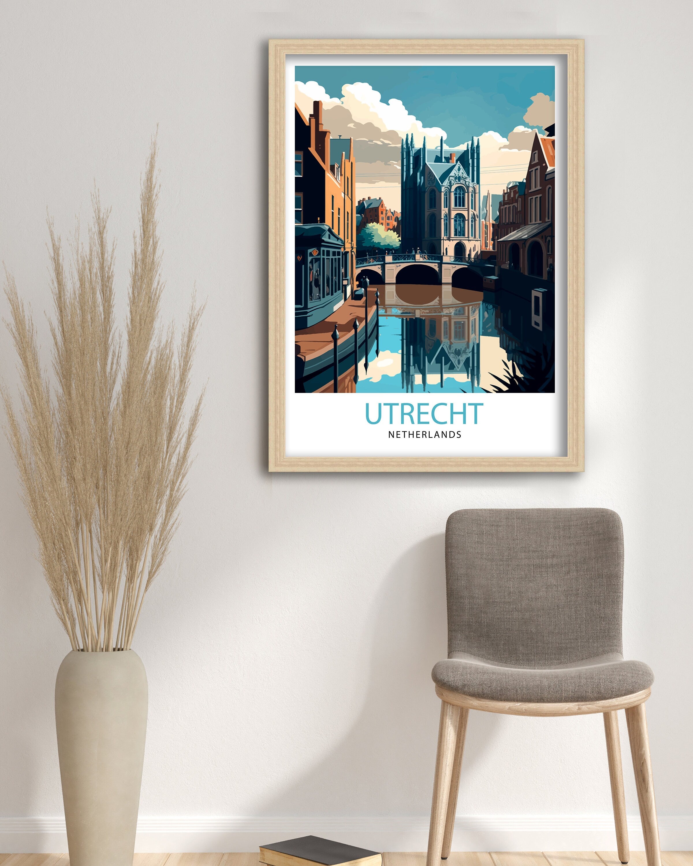 Utrecht Netherlands Print, Colorful Dutch City Art