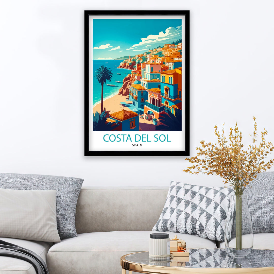 Costa Del Sol Travel Poster , Wall Art Decor, Costa Del Sol Spain Travel Poster, Gift For Spain Lovers, Spain Home Decor