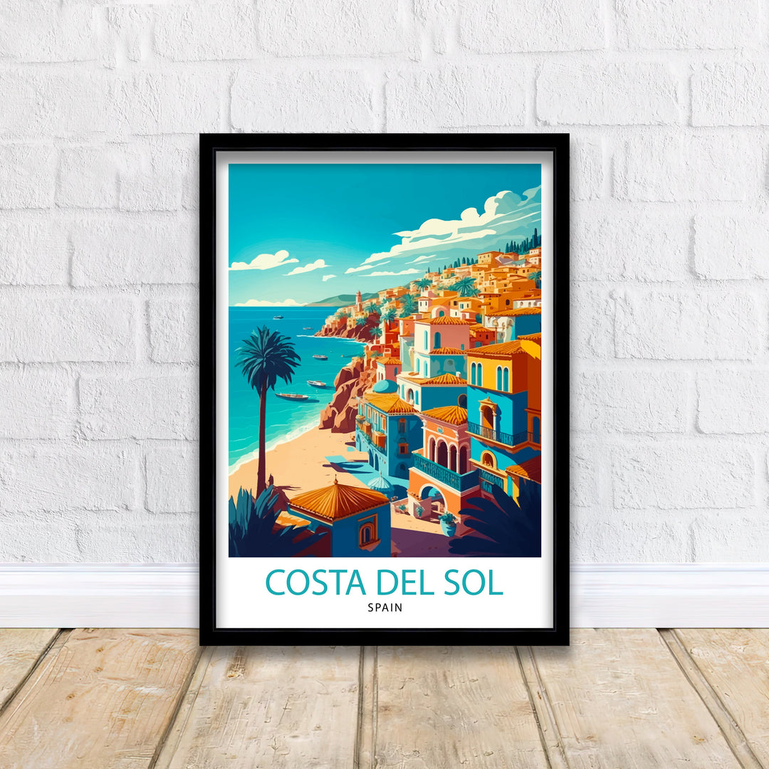 Costa Del Sol Travel Poster , Wall Art Decor, Costa Del Sol Spain Travel Poster, Gift For Spain Lovers, Spain Home Decor