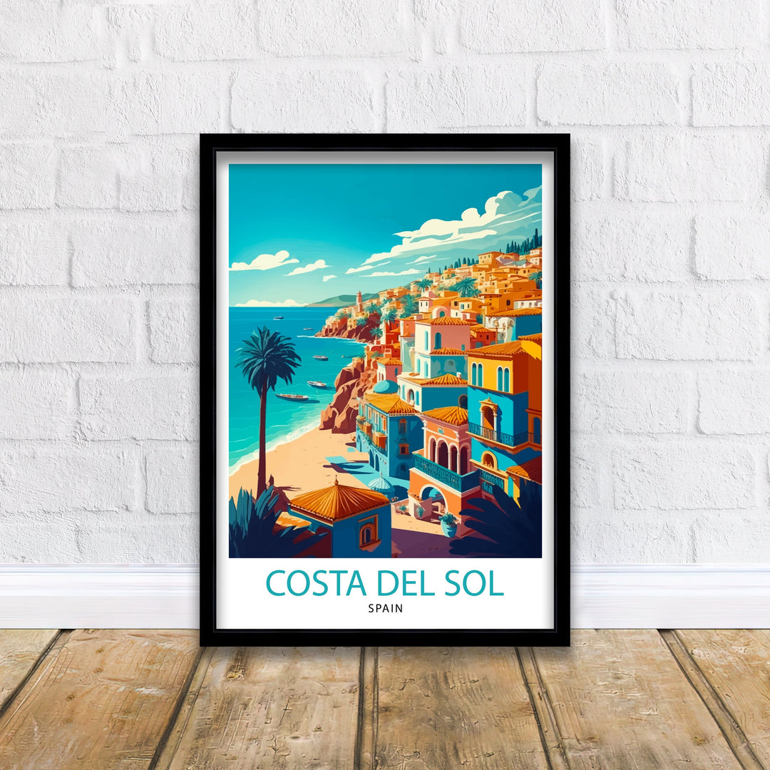 Costa Del Sol Travel Poster , Wall Art Decor, Costa Del Sol Spain Travel Poster, Gift For Spain Lovers, Spain Home Decor