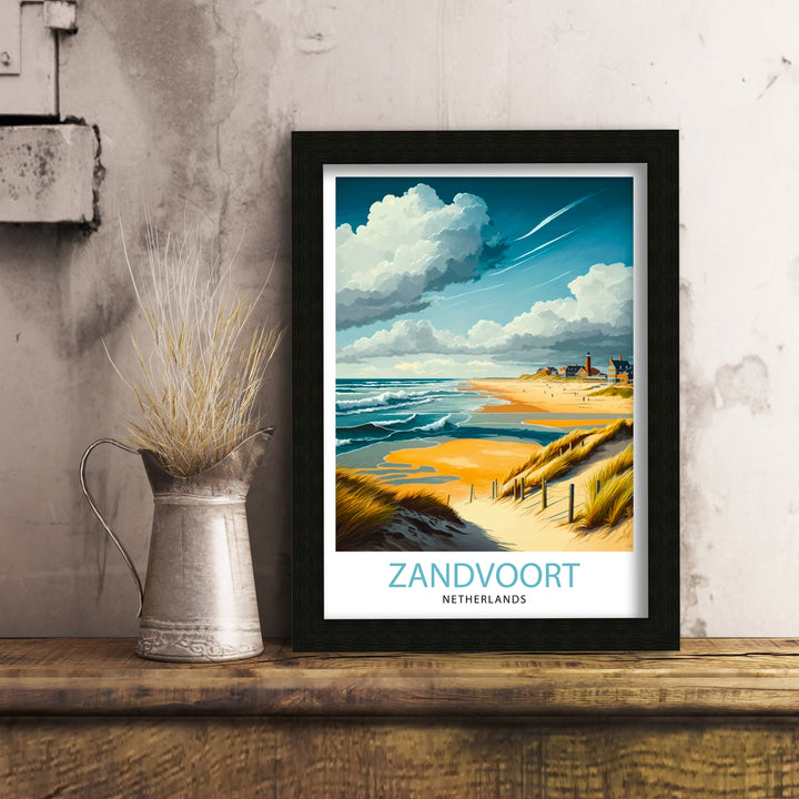 Zandvoort Netherlands Travel Poster Zandvoort