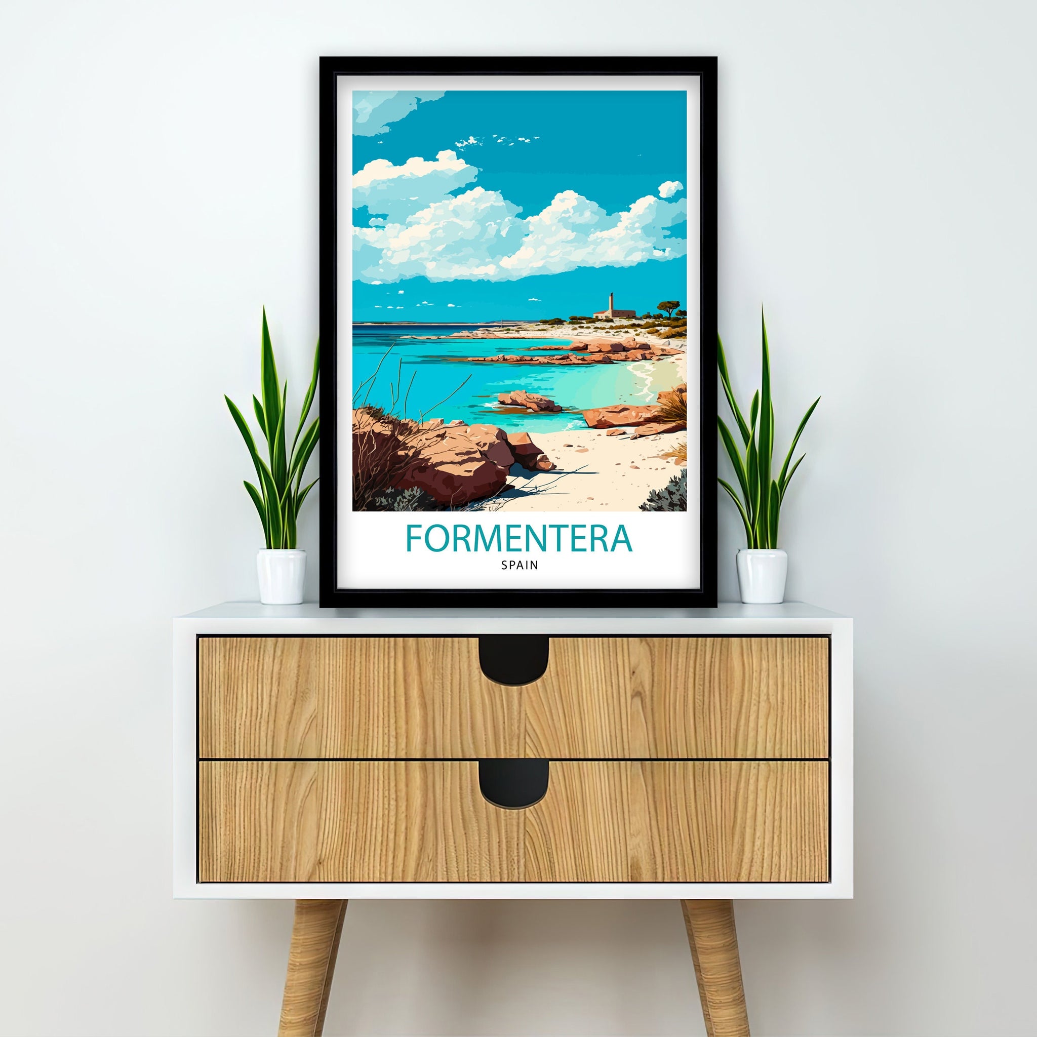 Formentera Island Art Print, Mediterranean Travel Poster