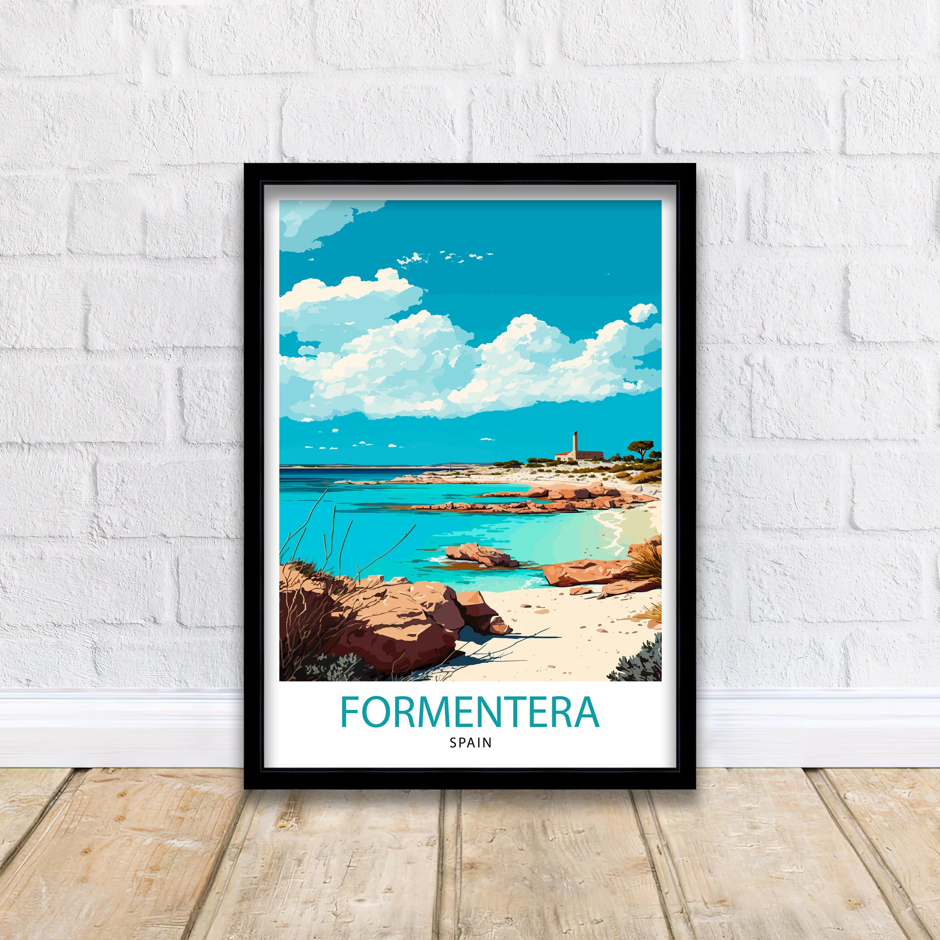 Formentera Island Art Print, Mediterranean Travel Poster