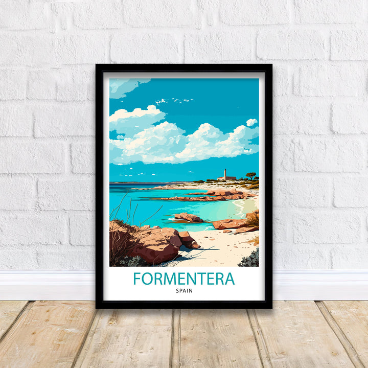 Formentera Travel Poster , Formentera Wall Art Formentera Island Poster Formentera Home Decor Formentera Illustration Travel Poster Gift