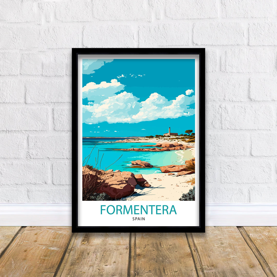 Formentera Travel Poster , Formentera Wall Art Formentera Island Poster Formentera Home Decor Formentera Illustration Travel Poster Gift