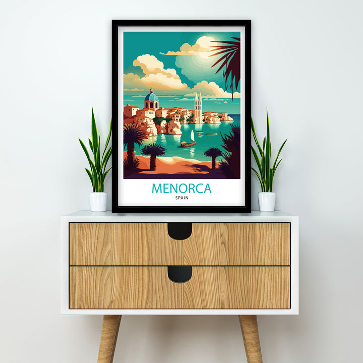 Menorca Spain Travel Poster Menorca Wall Art Menorca Home Decor Menorca Illustration Menorca Travel Poster Spain Poster, Travel Poster