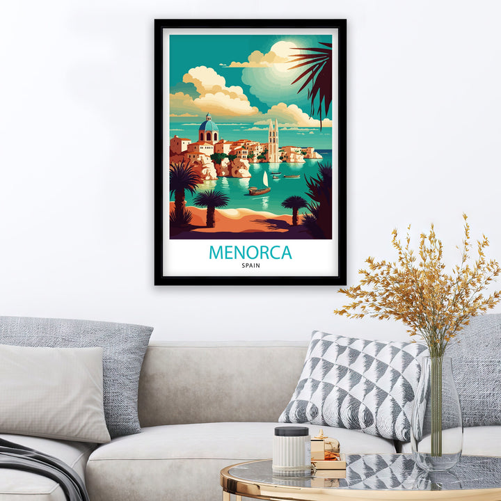 Menorca Spain Travel Poster Menorca Wall Art Menorca Home Decor Menorca Illustration Menorca Travel Poster Spain Poster, Travel Poster