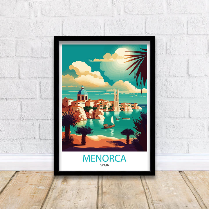 Menorca Spain Travel Poster Menorca Wall Art Menorca Home Decor Menorca Illustration Menorca Travel Poster Spain Poster, Travel Poster