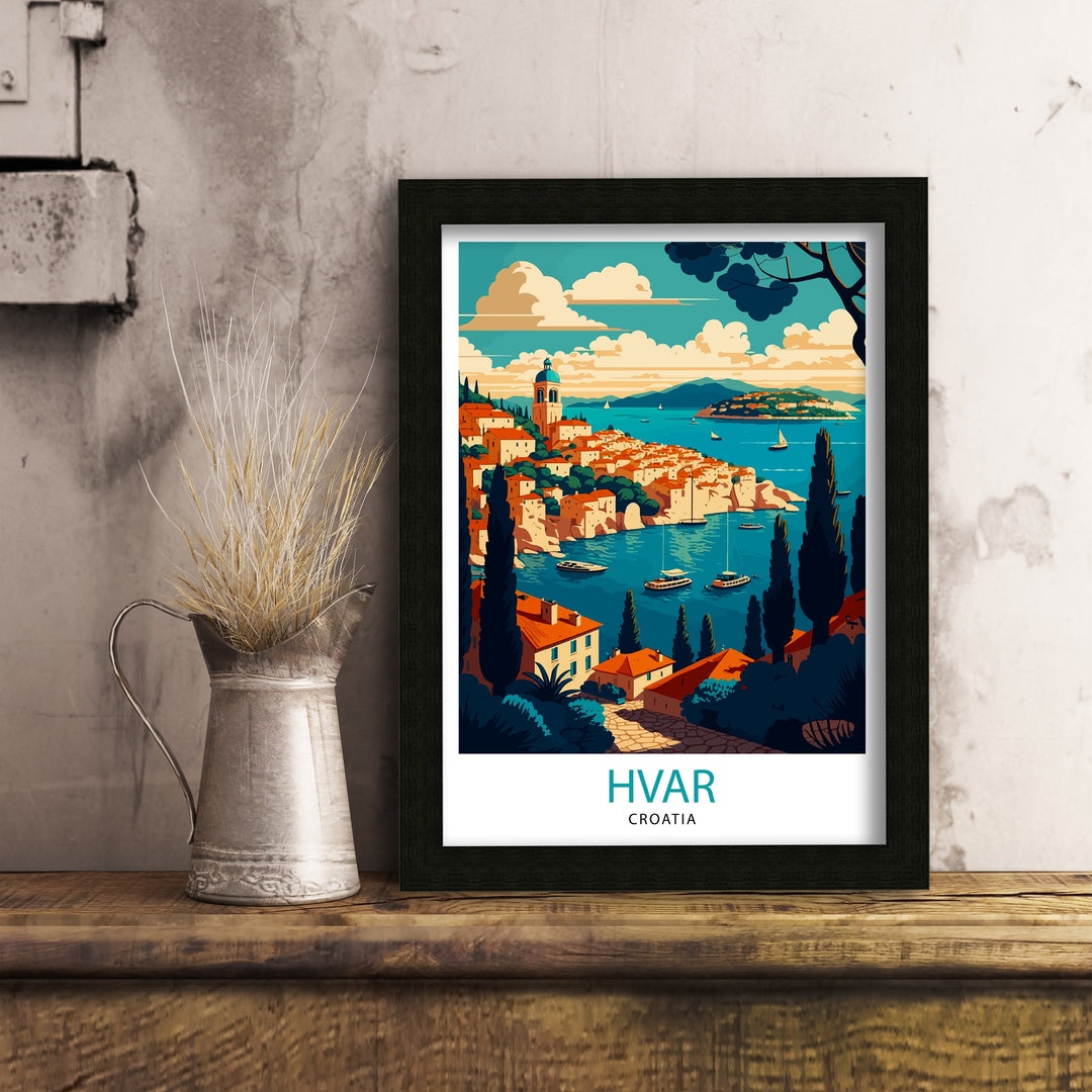 Hvar Croatia Travel Poster Hvar