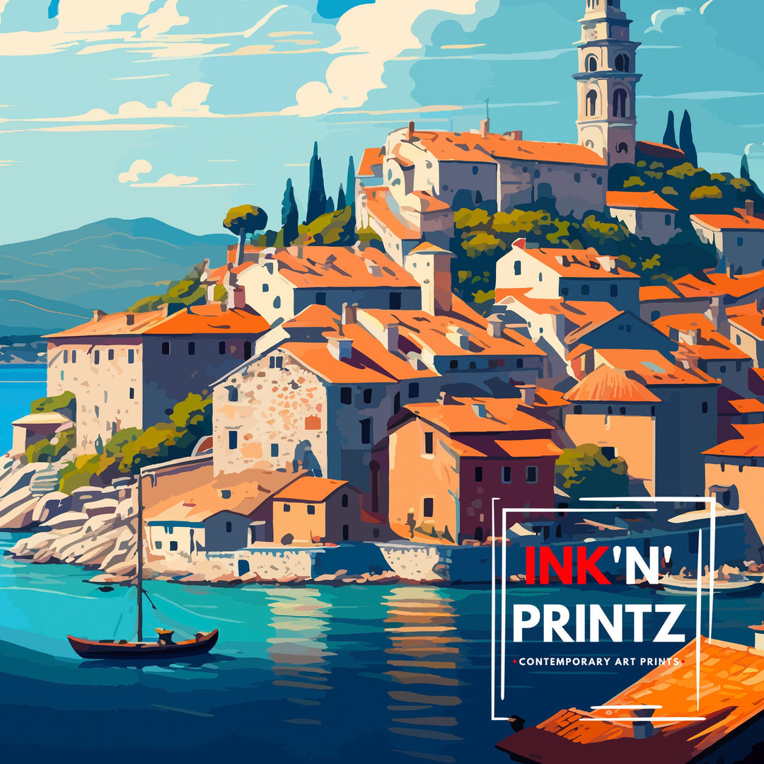 Korcula Croatia Travel Poster Korcula Wall Art Korcula Home Decor Korcula Illustration Croatia Travel Poster Gift For Croatia Korcula Island