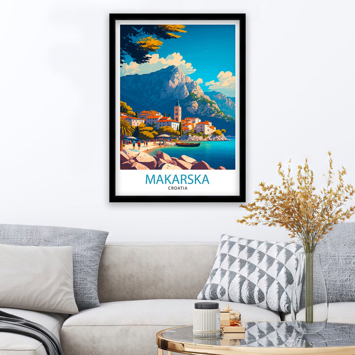 Makarska Croatia Travel Poster Makarska Wall Art Makarska Illustration Croatia Travel Poster Makarska Home Decor