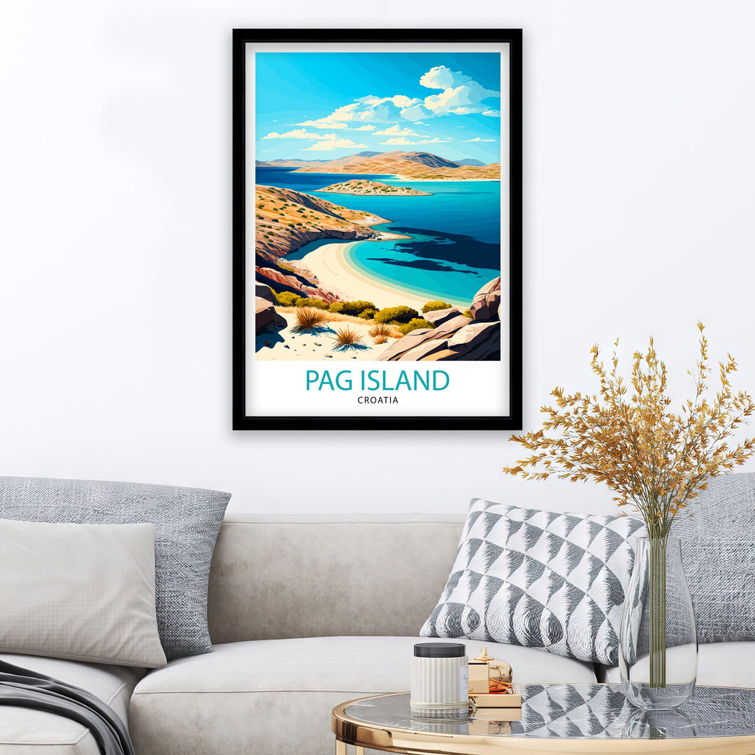 Pag Island Travel Poster , Pag Island