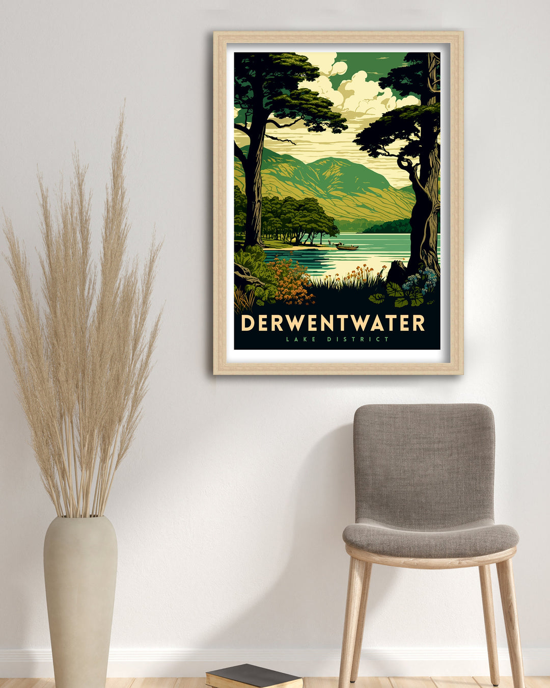 Derwentwater Lake District Travel Poster