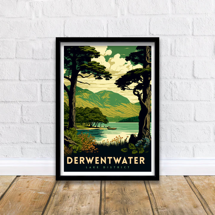 Derwentwater Lake District Travel Poster