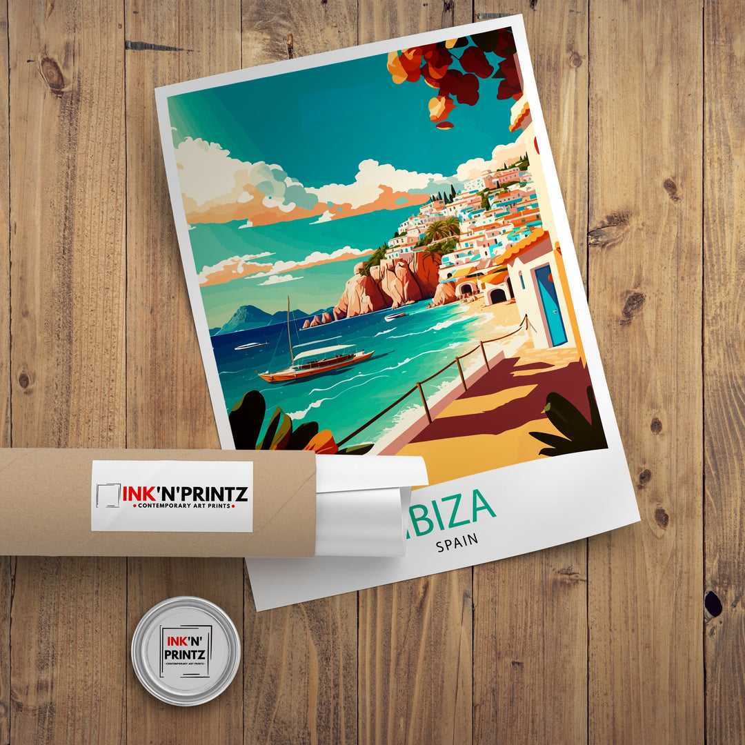 Ibiza Travel Poster Ibiza Wall Art Ibiza Home Decor Ibiza Illustration Travel Poster Gift For Ibiza Lovers Spain Travel Poster