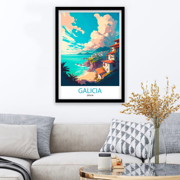 Galicia Spain Travel Poster Galicia Wall Art Galicia Home Decor Galicia Spain Illustration Galicia Travel Poster Galicia Gift