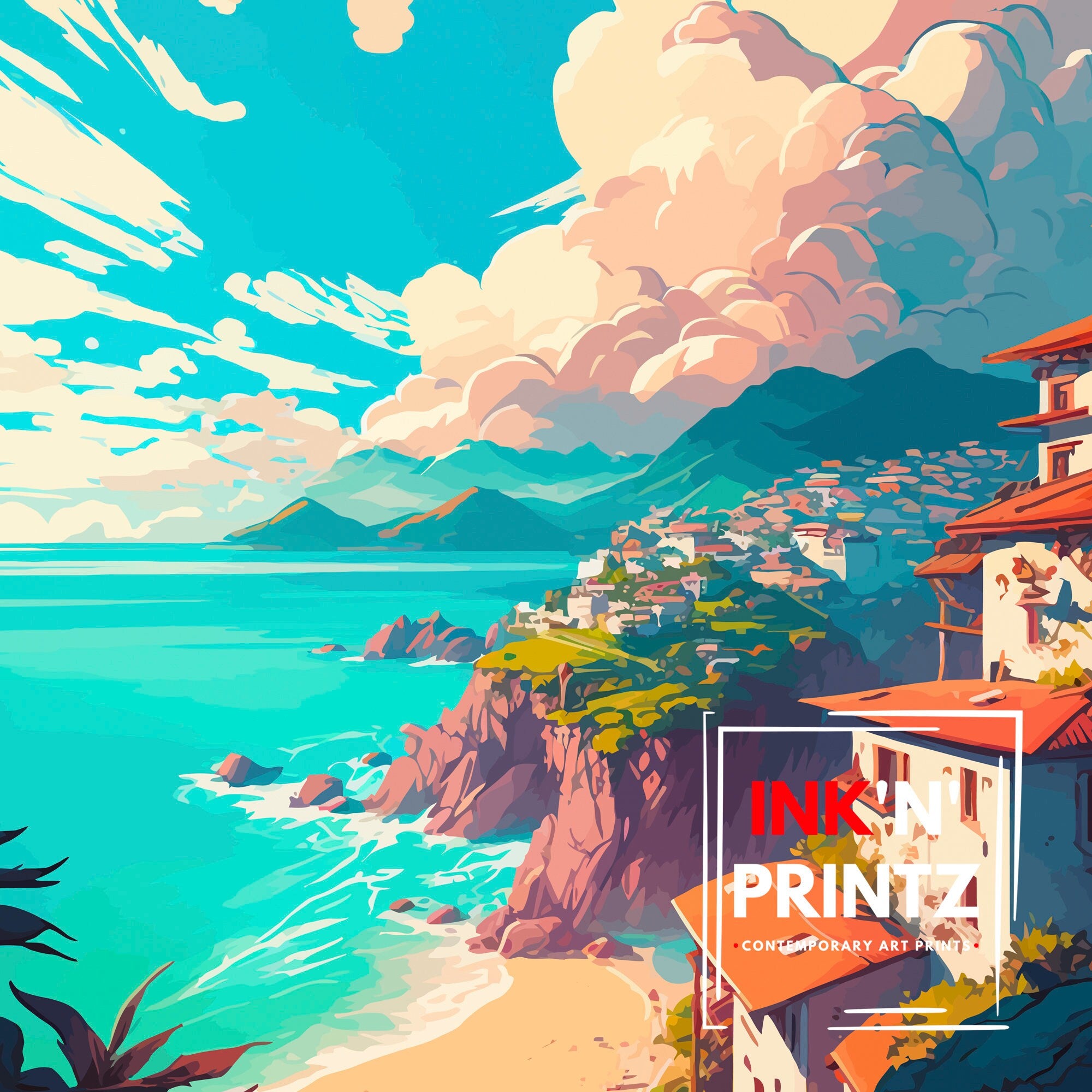 Galicia Spain Travel Illustration Print
