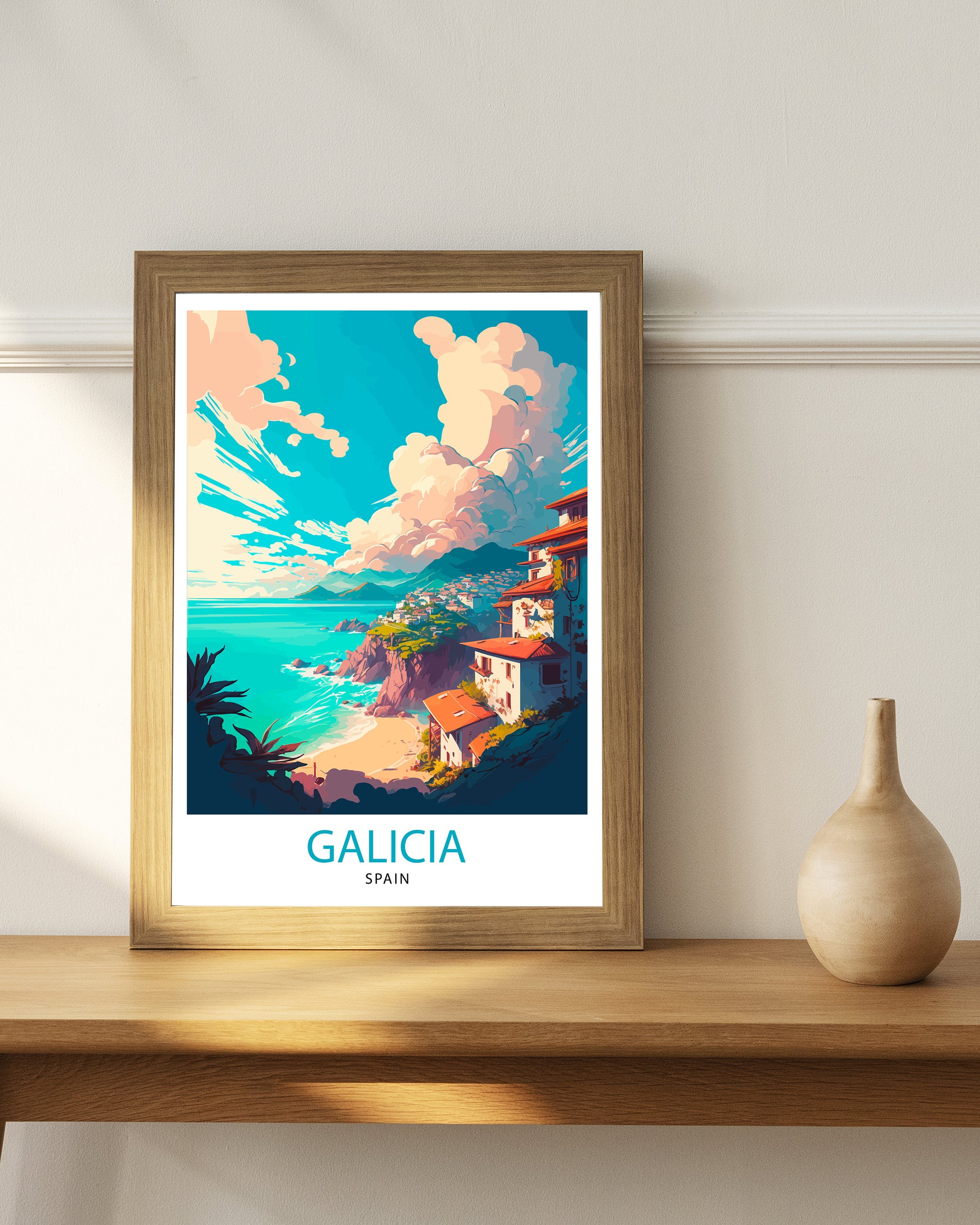 Galicia Spain Travel Illustration Print