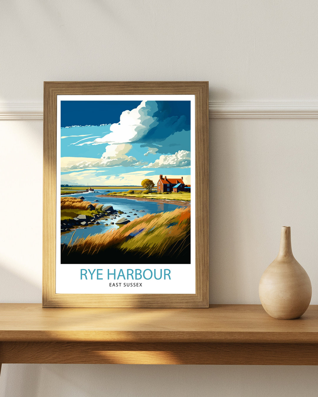 Rye Harbour Travel Poster Rye Harbour Wall Art Rye Harbour Home Decor Rye Harbour Illustration Travel Poster Gift For Travelers England Poster