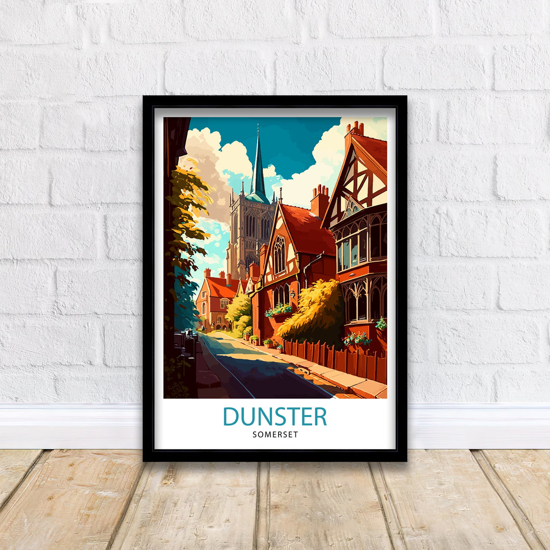 Dunster Somerset Travel Poster , Dunster