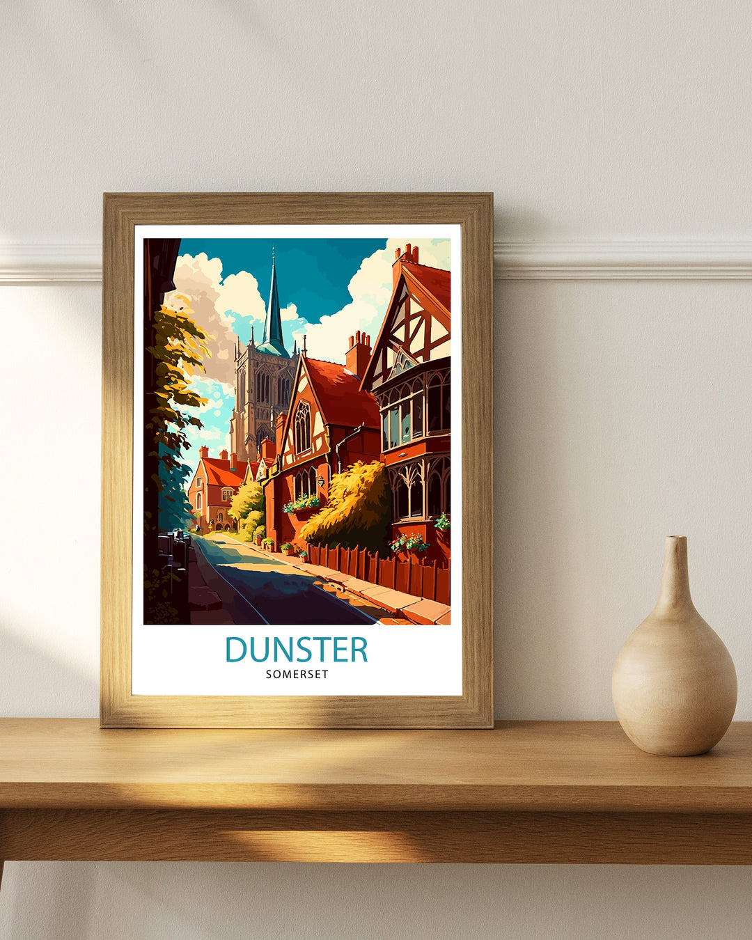 Dunster Somerset Travel Poster , Dunster