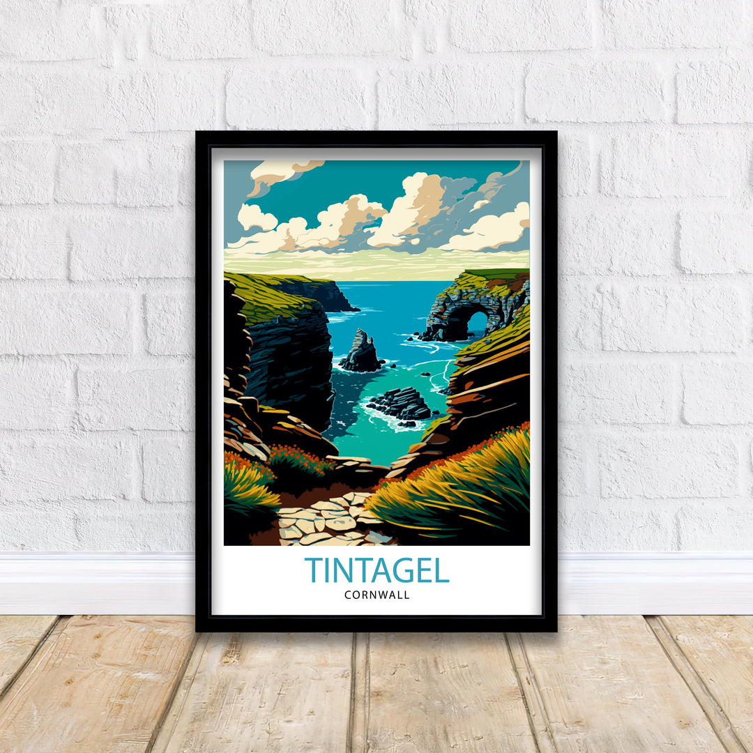 Tintagel Cornwall Coast Print, Travel Poster