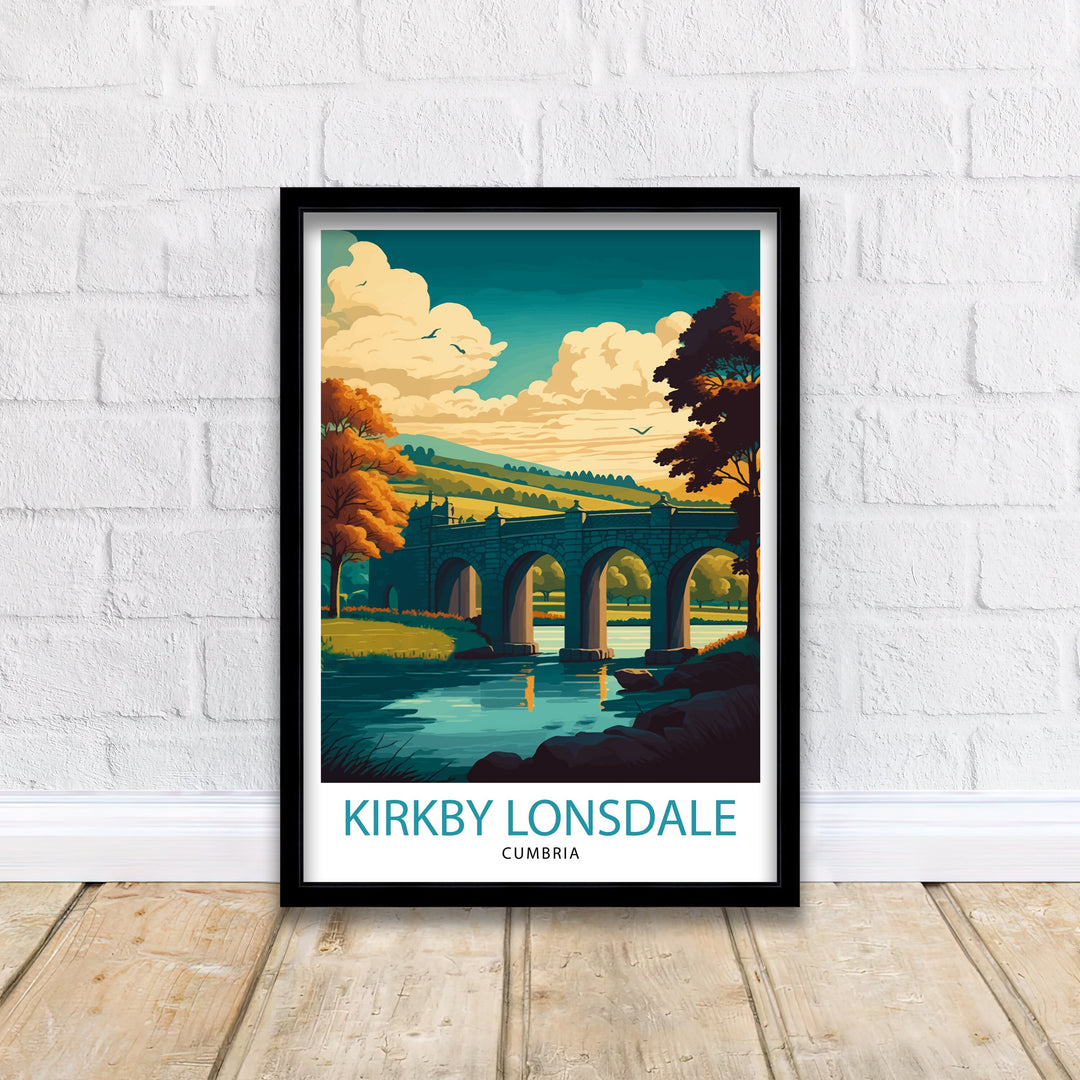 Kirkby Lonsdale Travel Poster Wall Art for Home and Office Decor Illustration of Kirkby Lonsdale Perfect Souvenir Gift for Travelers