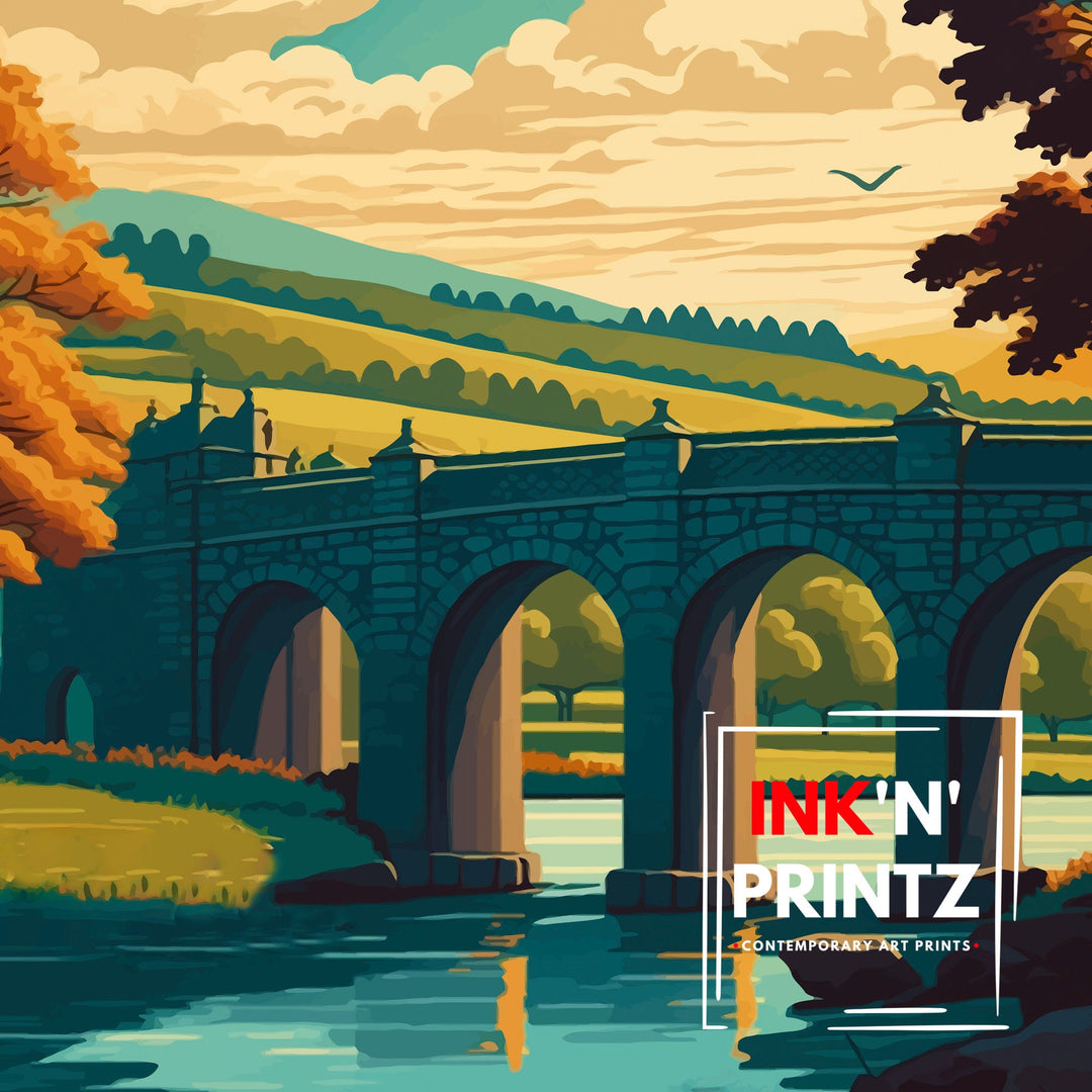 Kirkby Lonsdale Travel Poster Wall Art for Home and Office Decor Illustration of Kirkby Lonsdale Perfect Souvenir Gift for Travelers