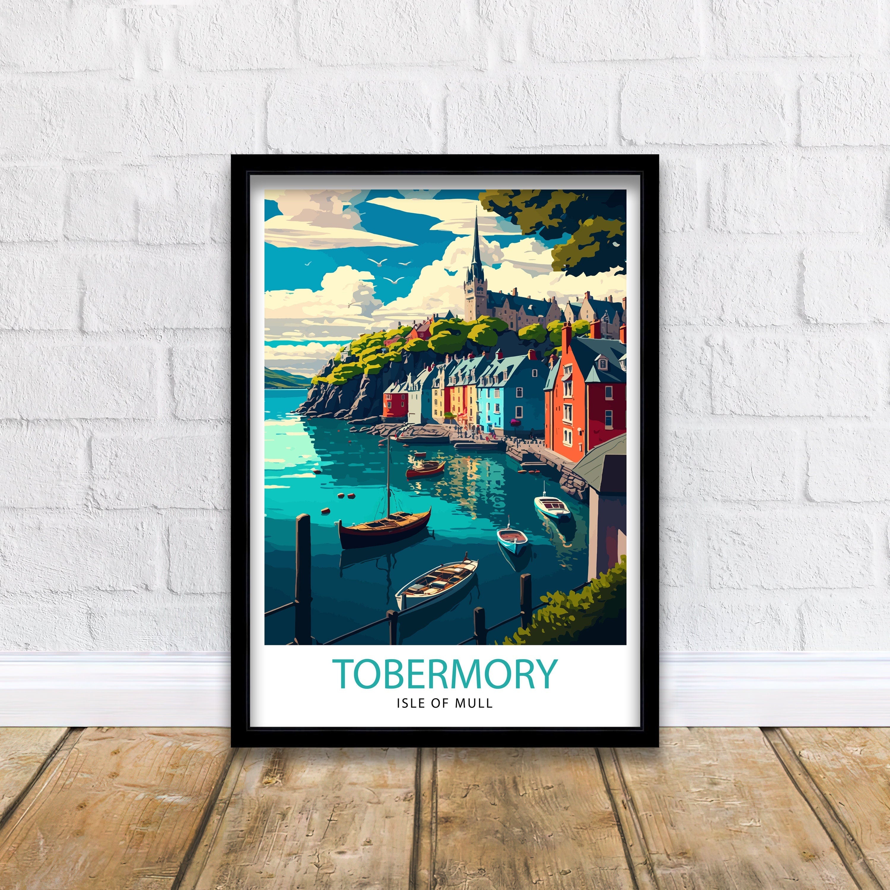 Tobermory Isle of Mull Print, Colorful Scotland Travel Poster