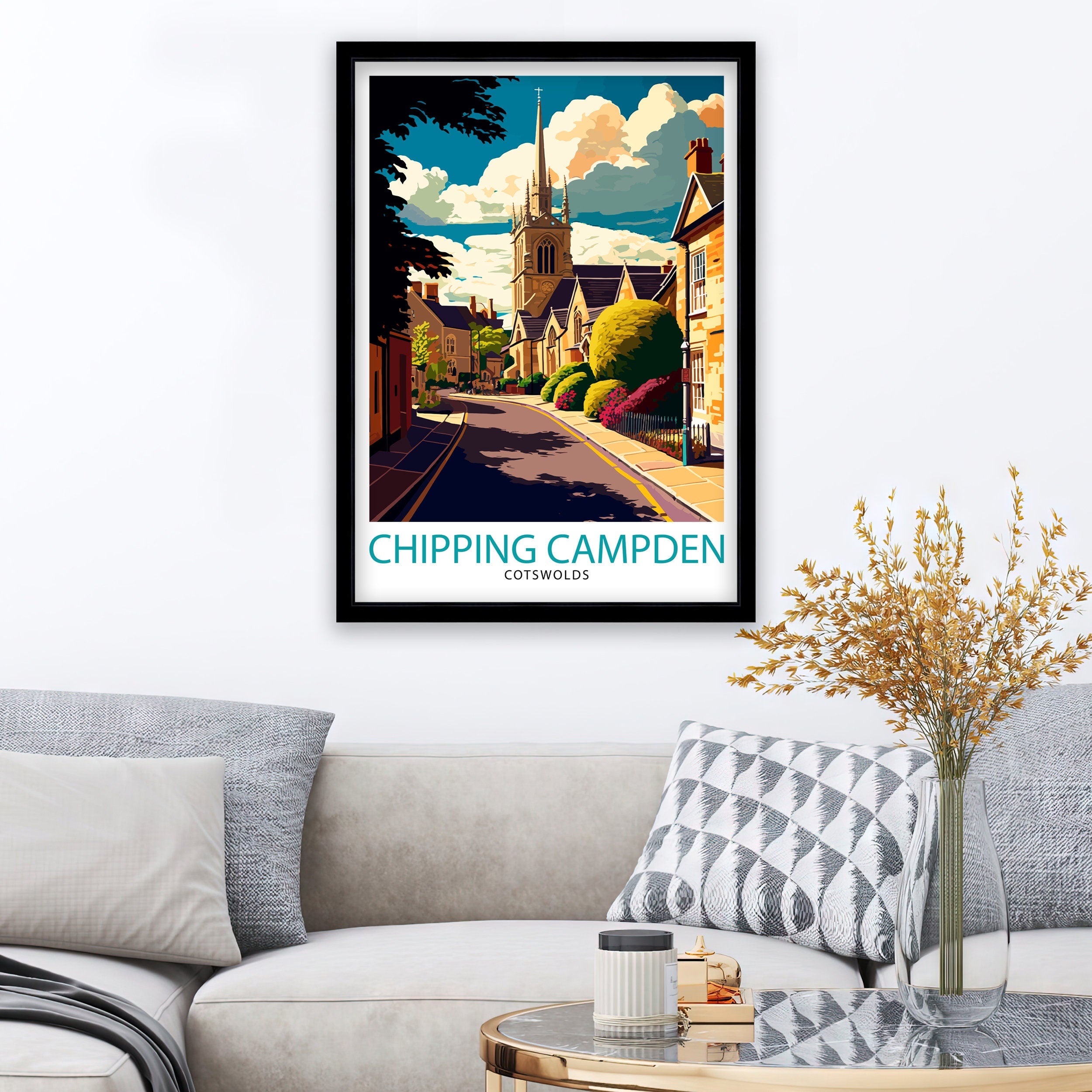 Chipping Campden Print, Illustrated Cotswolds Travel Poster