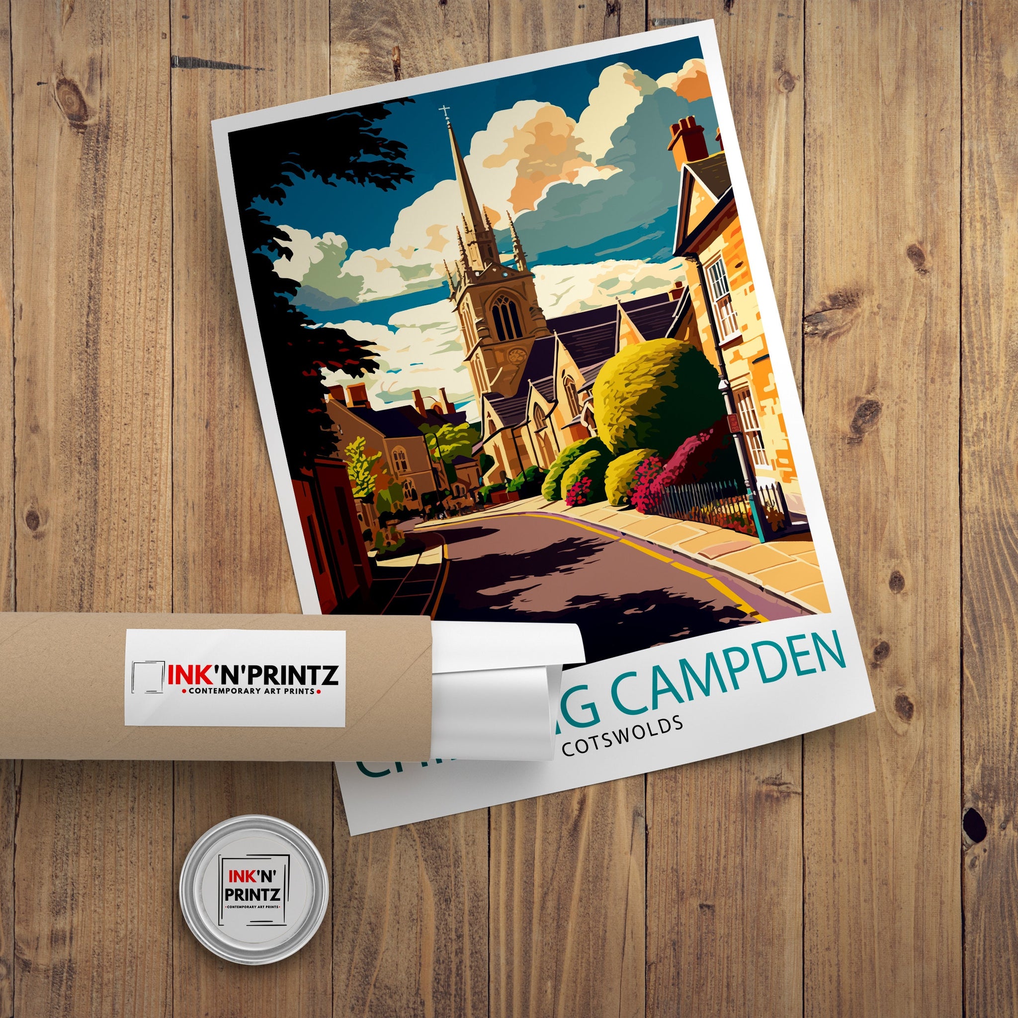 Chipping Campden Print, Illustrated Cotswolds Travel Poster