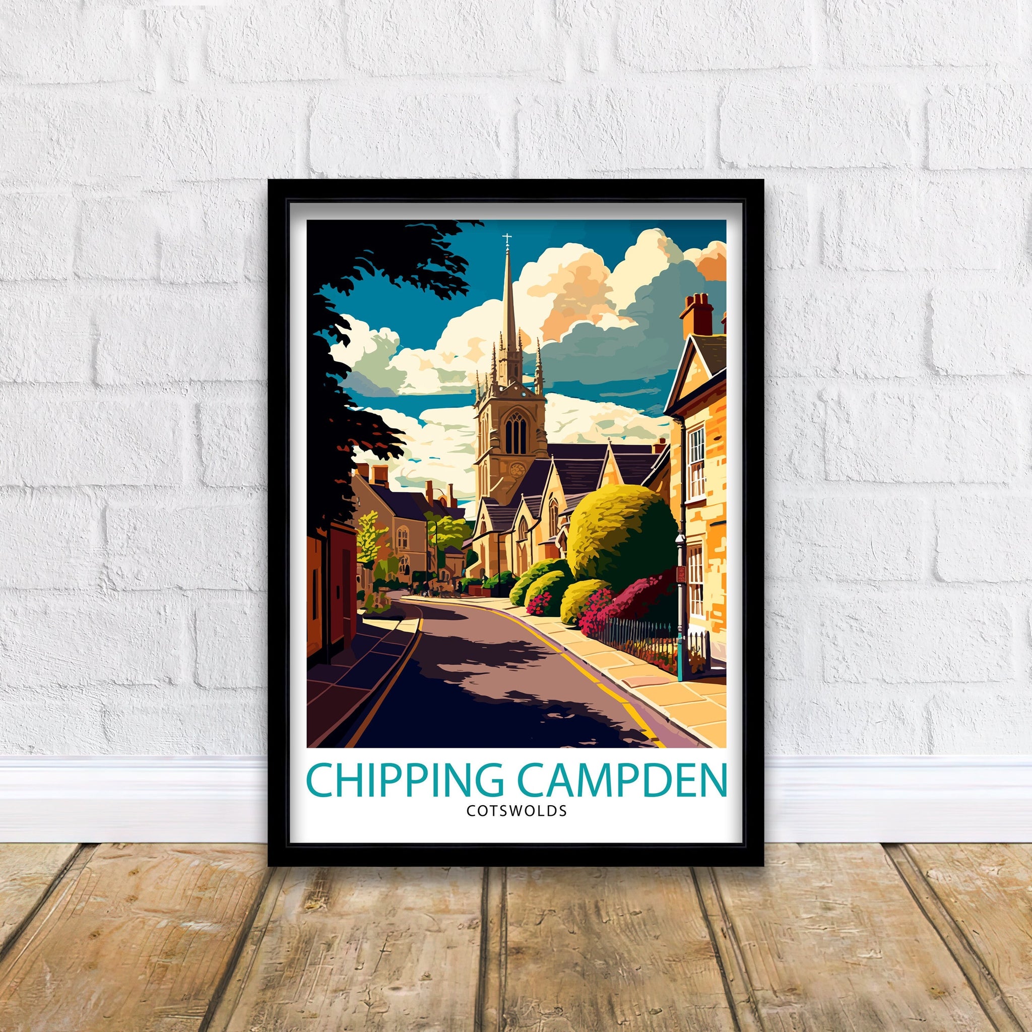 Chipping Campden Print, Illustrated Cotswolds Travel Poster