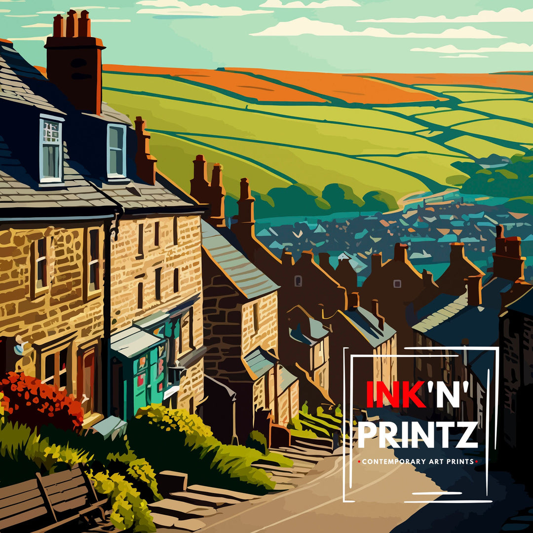 Haworth Yorkshire Travel Poster Haworth Wall Art Haworth Home Decor Haworth Illustration Yorkshire Travel Poster Gift For Haworth, England