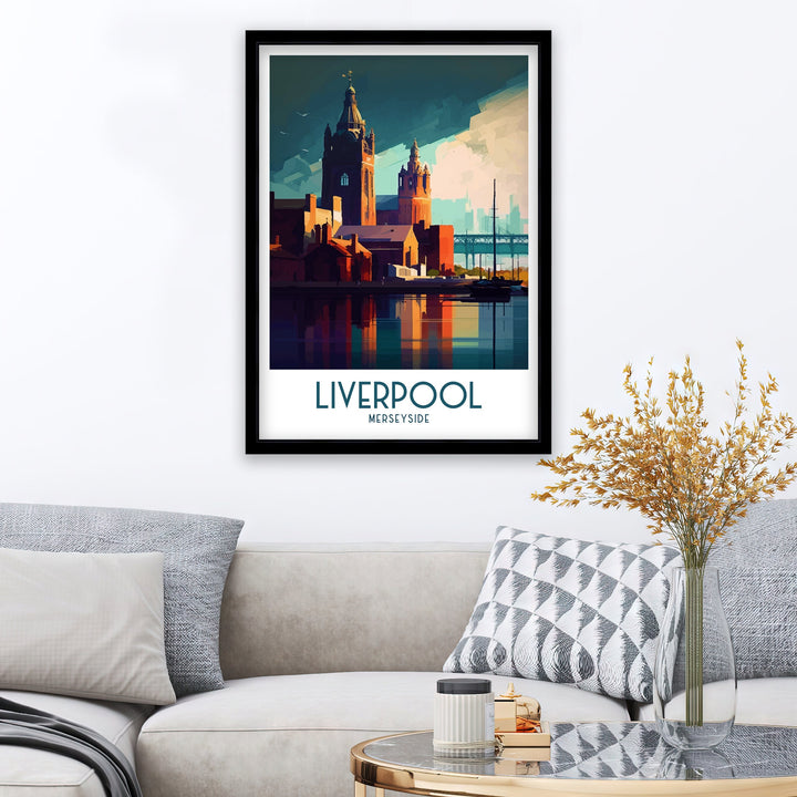 Liverpool Travel Poster , Liverpool Wall Art Liverpool Home Decor Liverpool Illustration Liverpool UK Gift Liverpool Poster Liverpool