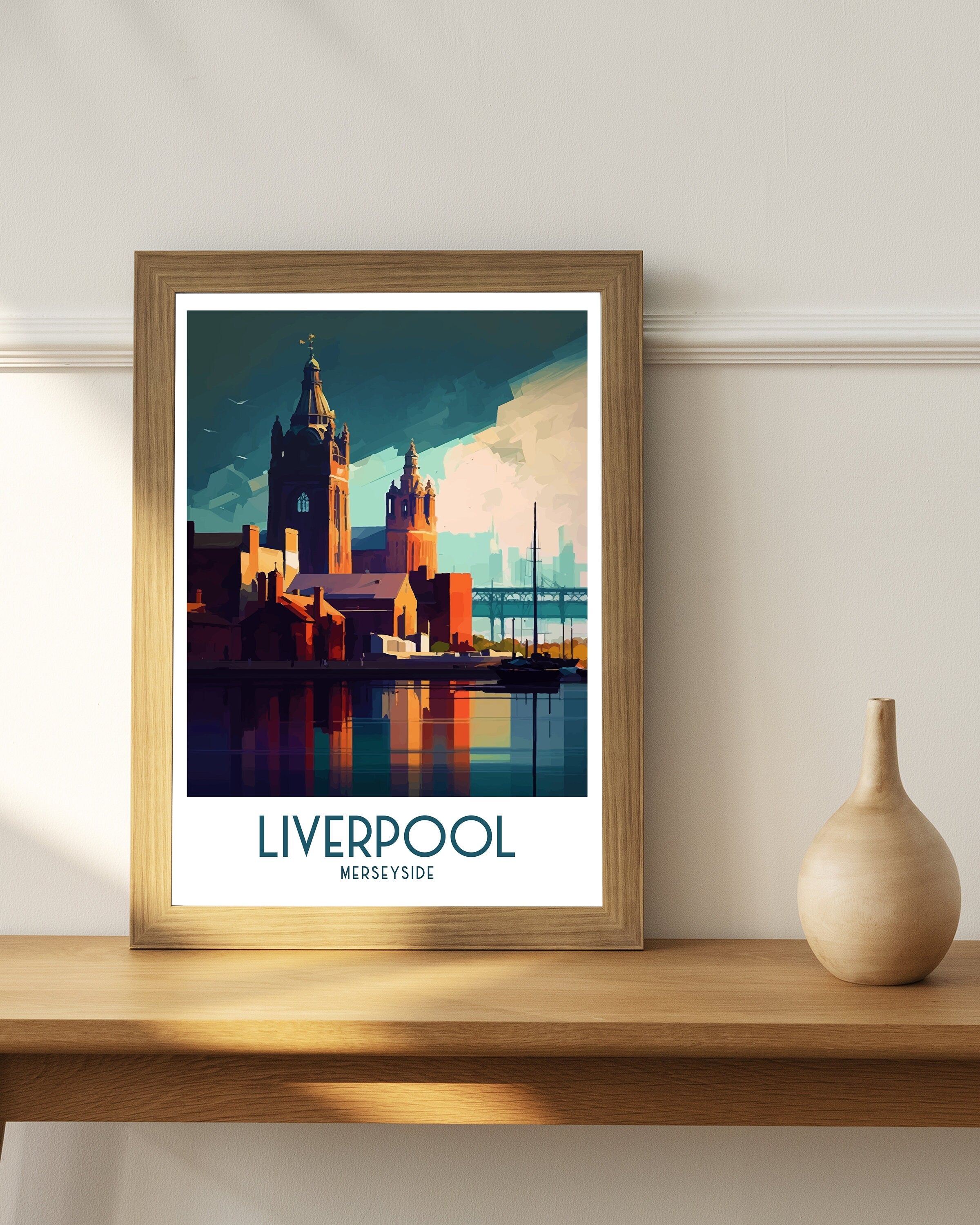 Liverpool Travel Poster Print, UK Home Decor