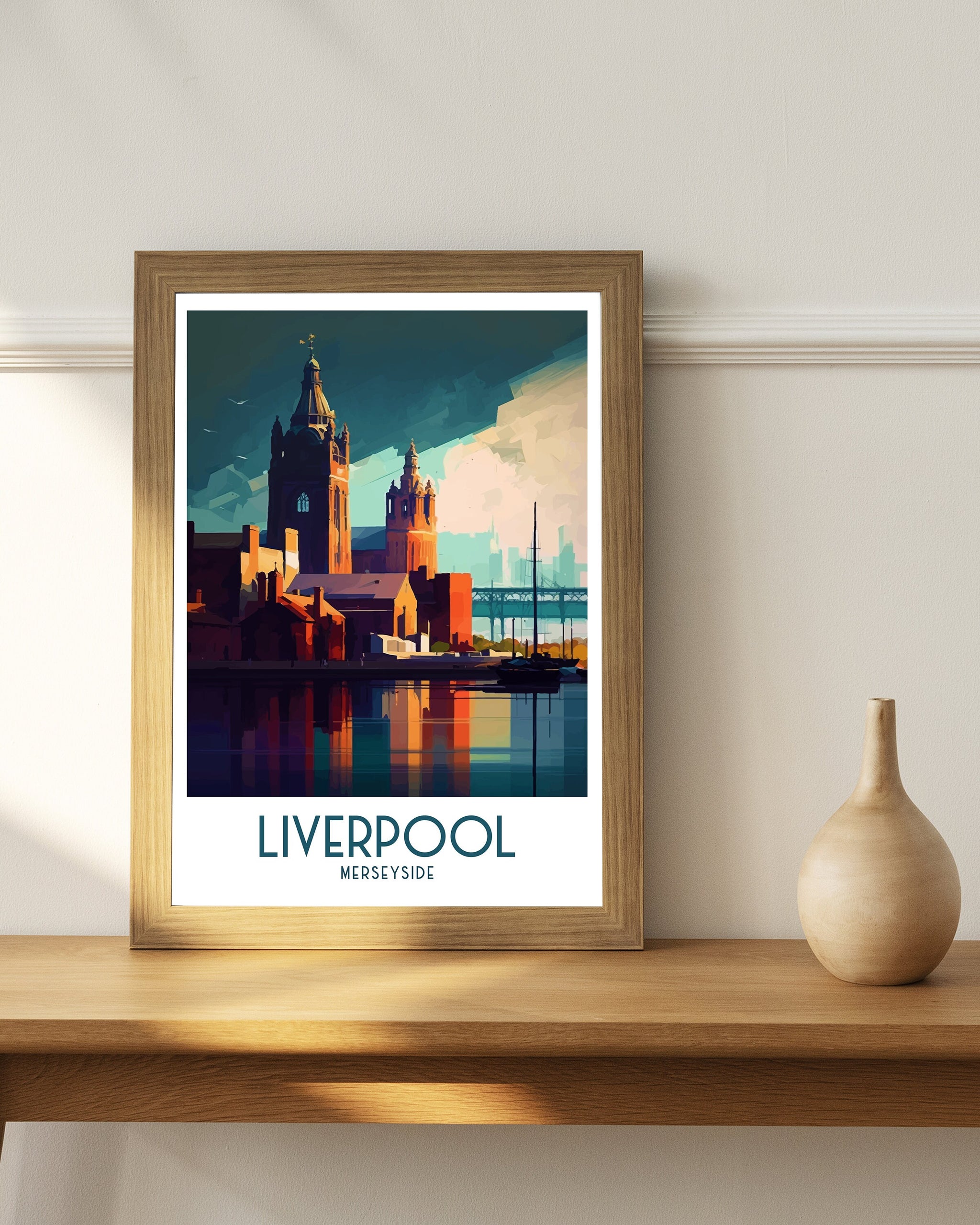 Liverpool Travel Poster Print, UK Home Decor