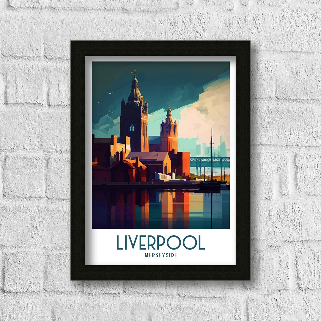 Liverpool Travel Poster , Liverpool Wall Art Liverpool Home Decor Liverpool Illustration Liverpool UK Gift Liverpool Poster Liverpool