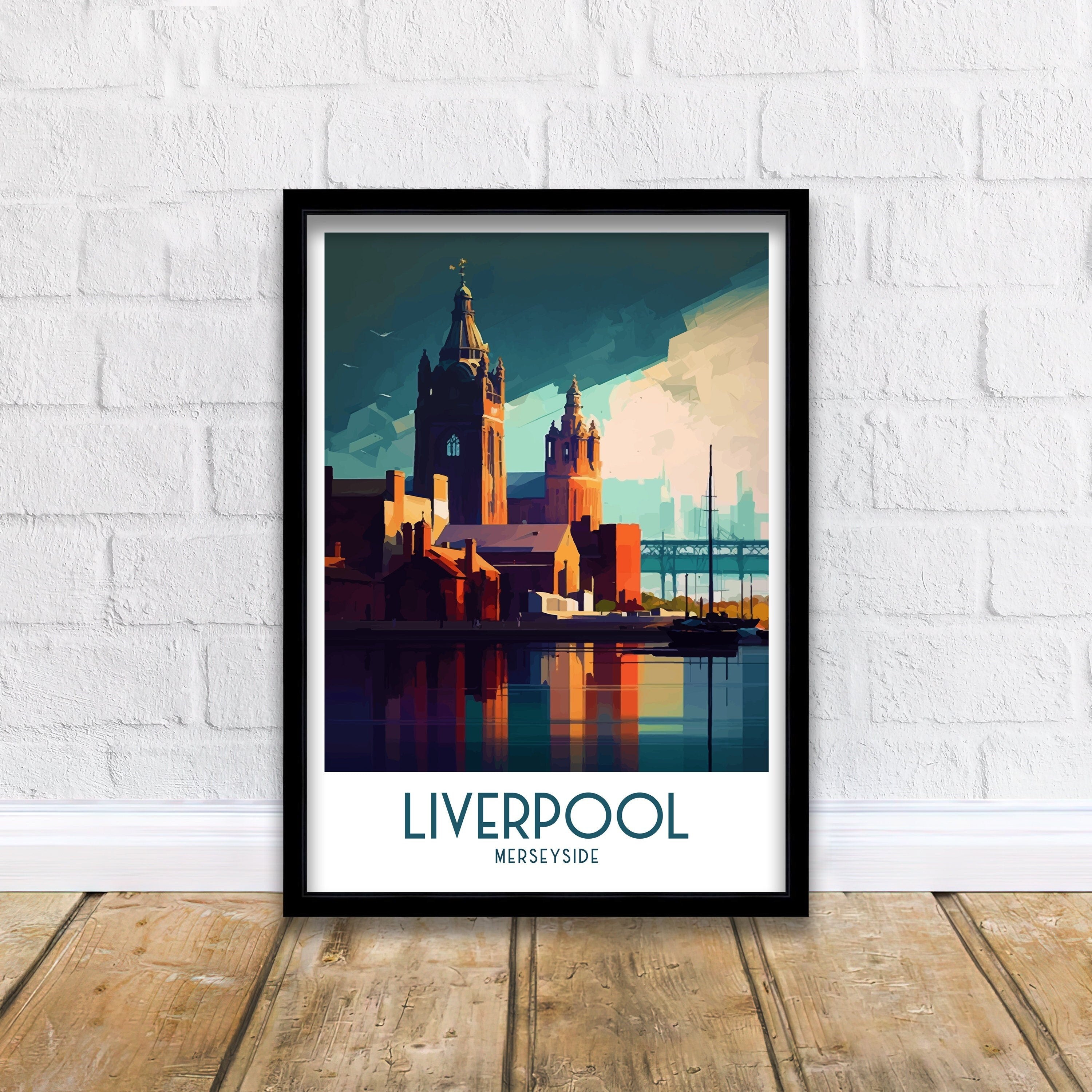Liverpool Travel Poster Print, UK Home Decor