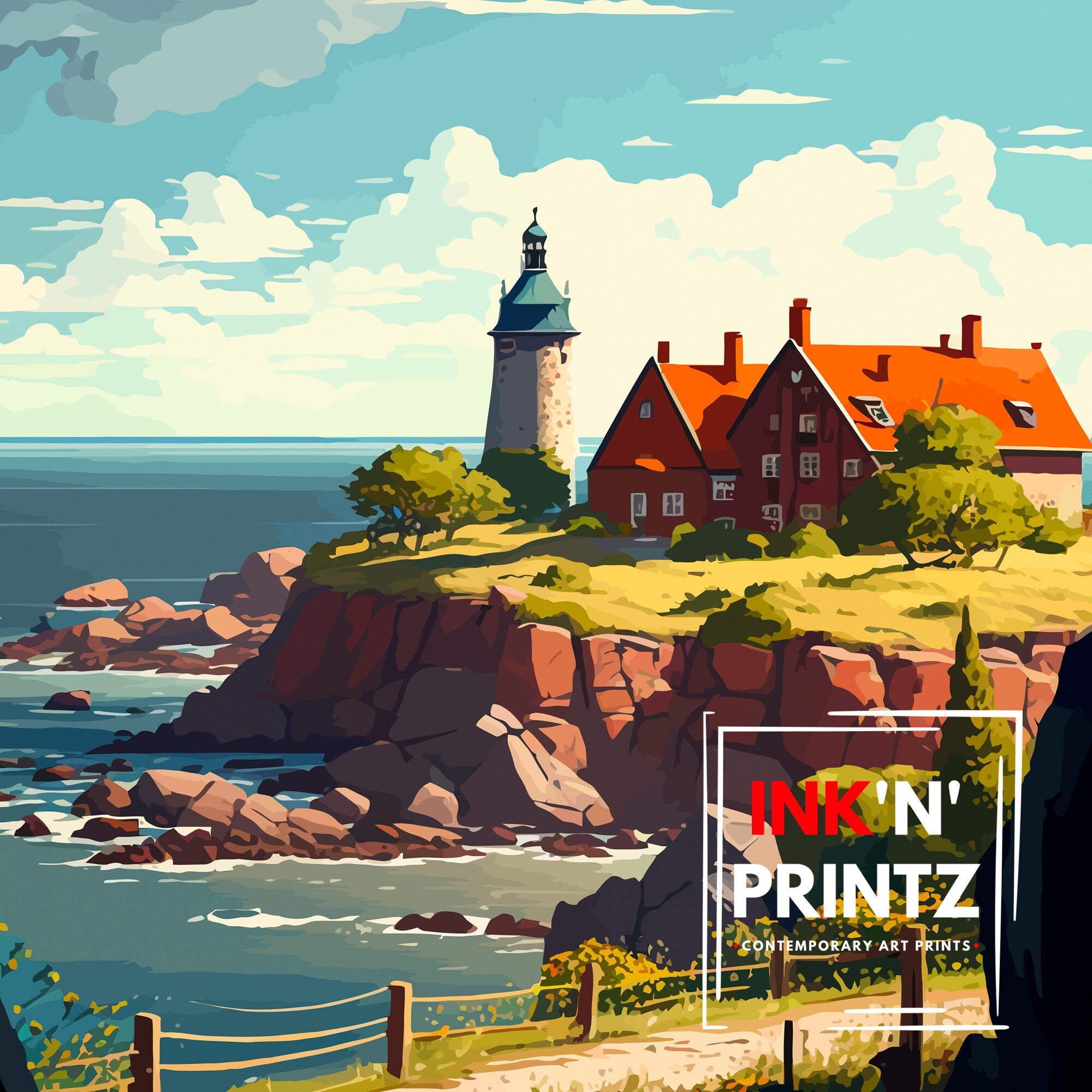 Bornholm Island, Denmark Art Print: Travel Poster