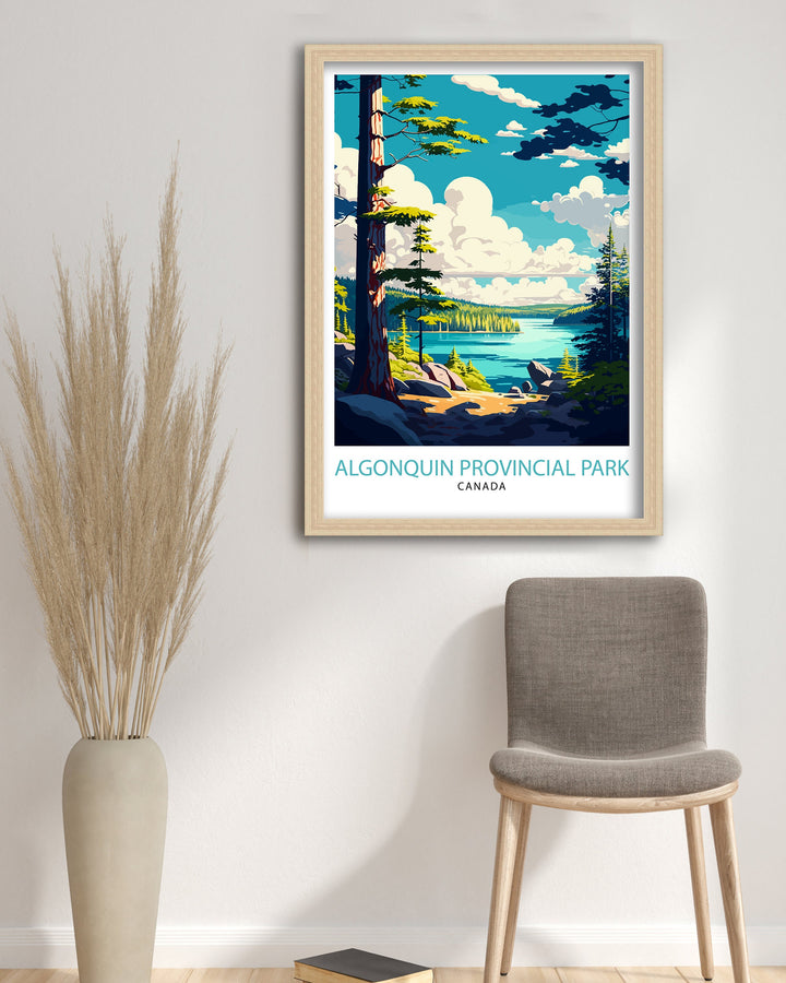 Algonquin Provincial Park Canada Travel Poster Algonquin