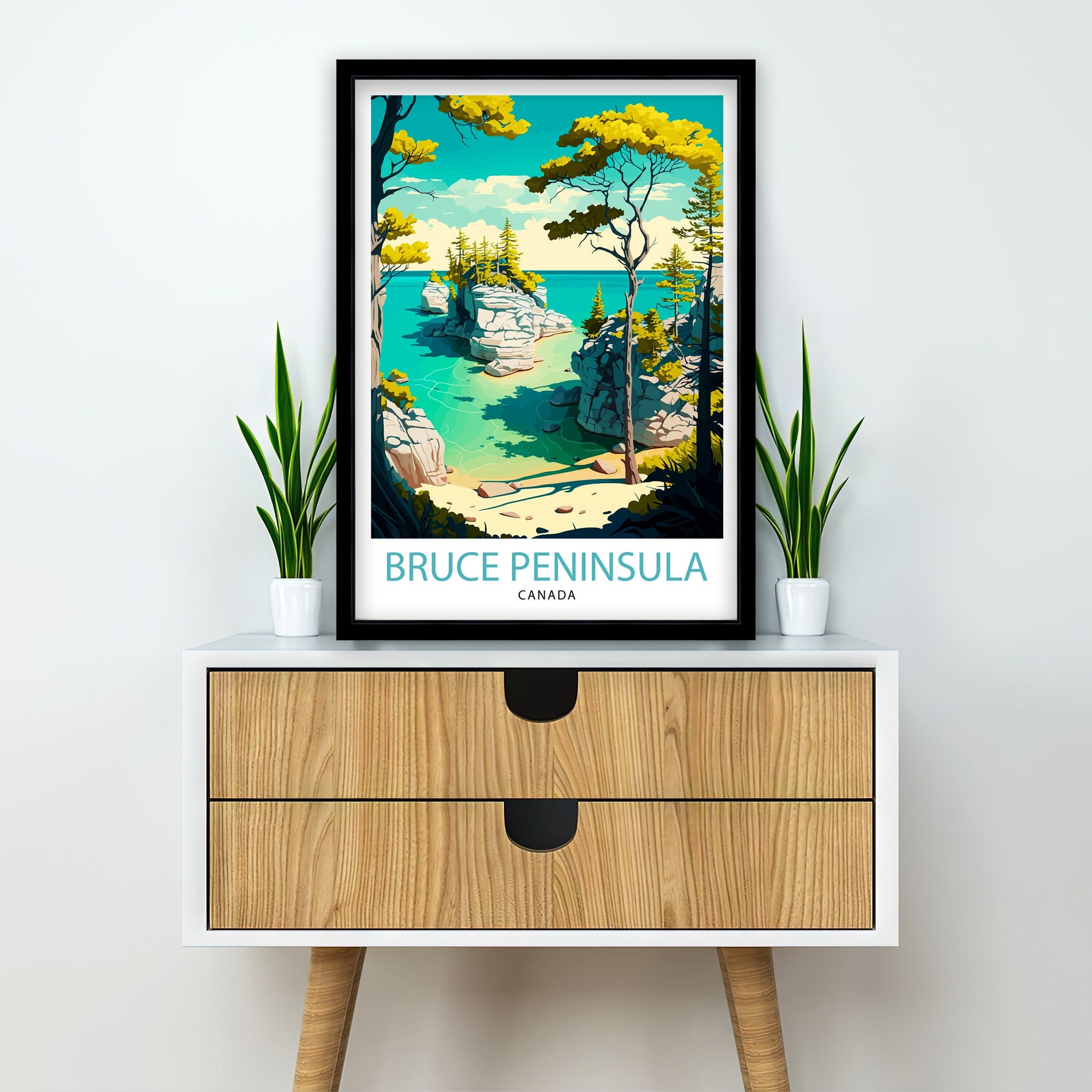 Bruce Peninsula National Park Travel Poster, Canada Landscape Art
